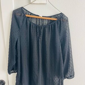 Elegant Black Sheer Women's Top